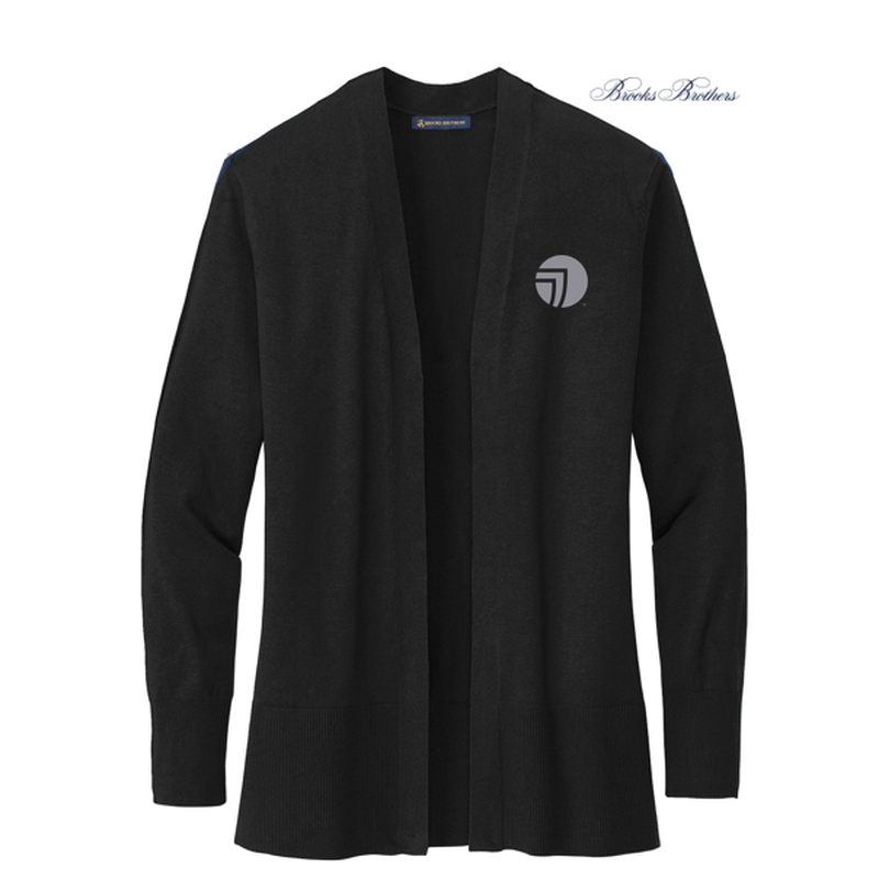 NEW SEI Brooks Brothers® Women’s Cotton Stretch Long Cardigan Sweater - Deep Black