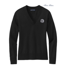 Load image into Gallery viewer, NEW SEI  Brooks Brothers® Women’s Cotton Stretch V-Neck Sweater - Deep Black
