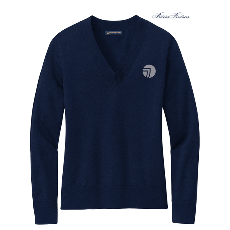 NEW SEI  Brooks Brothers® Women’s Cotton Stretch V-Neck Sweater - Navy Blazer