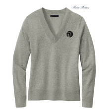 Load image into Gallery viewer, NEW SEI  Brooks Brothers® Women’s Cotton Stretch V-Neck Sweater - Light Shadow Grey Heather
