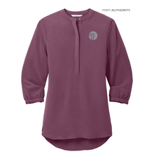 Load image into Gallery viewer, NEW SEI Port Authority® Ladies 3/4-Sleeve Textured Crepe Tunic - Purple Mist
