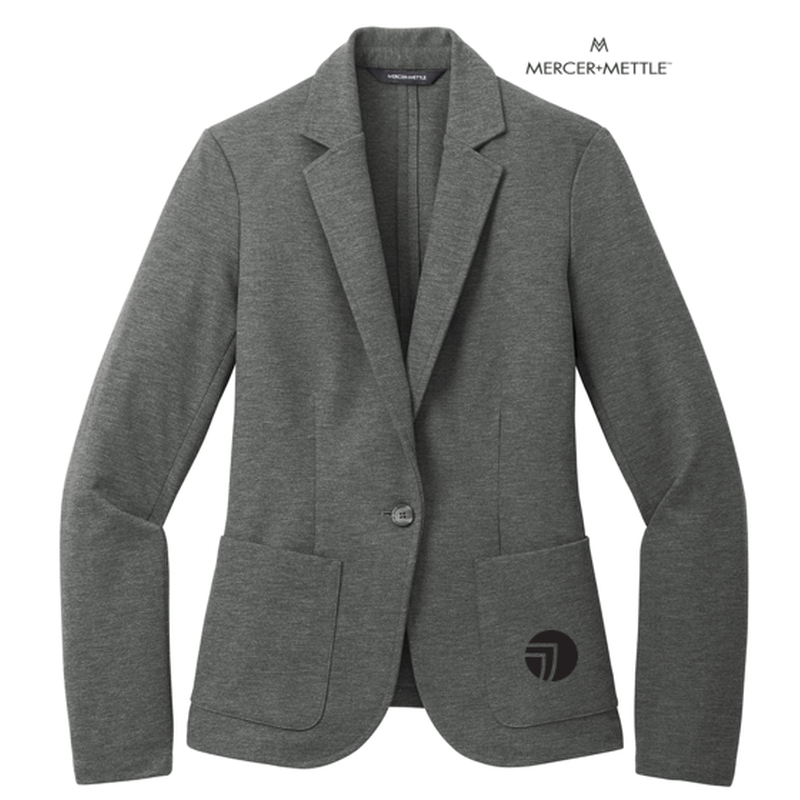 NEW SEI Mercer+Mettle® Women’s Relaxed Knit Blazer - Storm Grey Heather