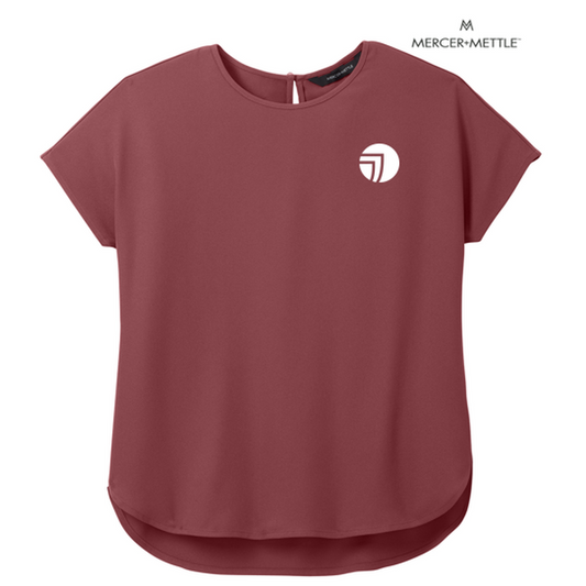 NEW SEI Mercer+Mettle® Women's Stretch Crepe Crew - Rosewood