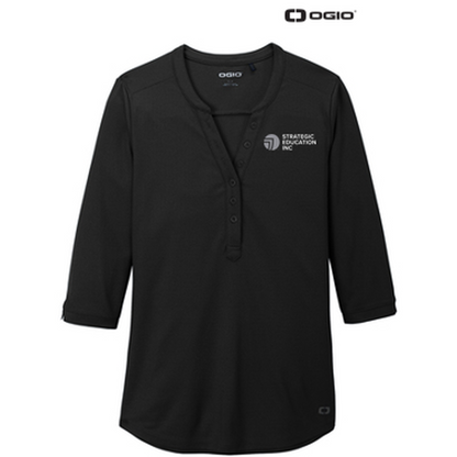 NEW - OGIO ® Ladies Jewel Henley - Blacktop