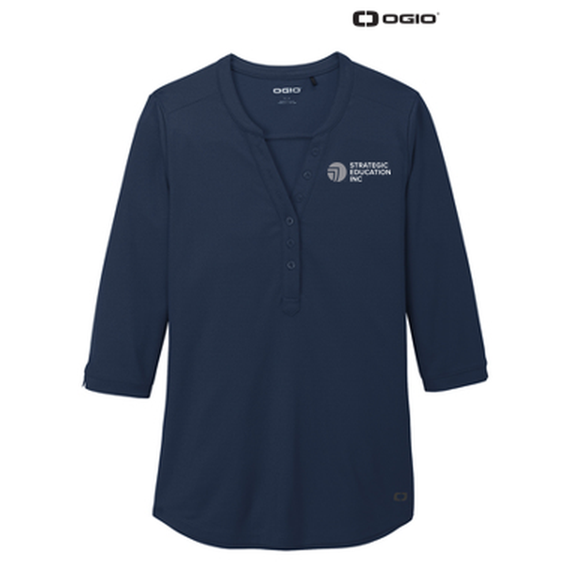 NEW - OGIO ® Ladies Jewel Henley - Navy