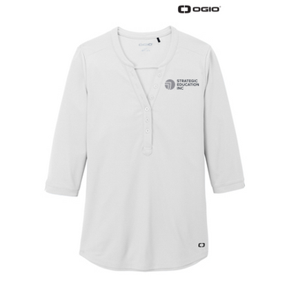 NEW - OGIO ® Ladies Jewel Henley - Bright White