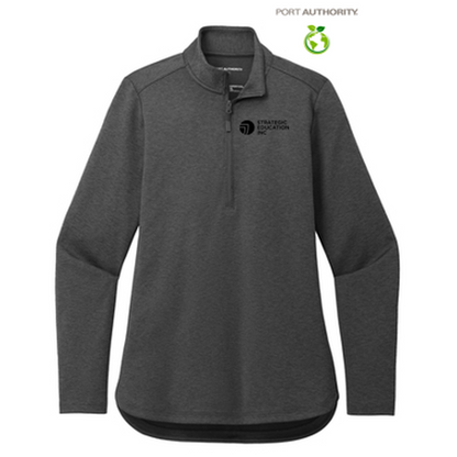 NEW - Port Authority® Ladies C-FREE® Double Knit 1/4-Zip - Grey Steel Heather