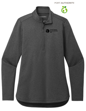 NEW - Port Authority® Ladies C-FREE® Double Knit 1/4-Zip - Grey Steel Heather