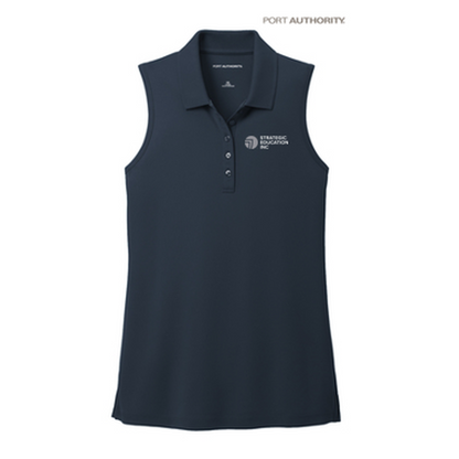 NEW - Port Authority® Ladies Dry Zone® UV Micro-Mesh Sleeveless Polo - River Blue Navy