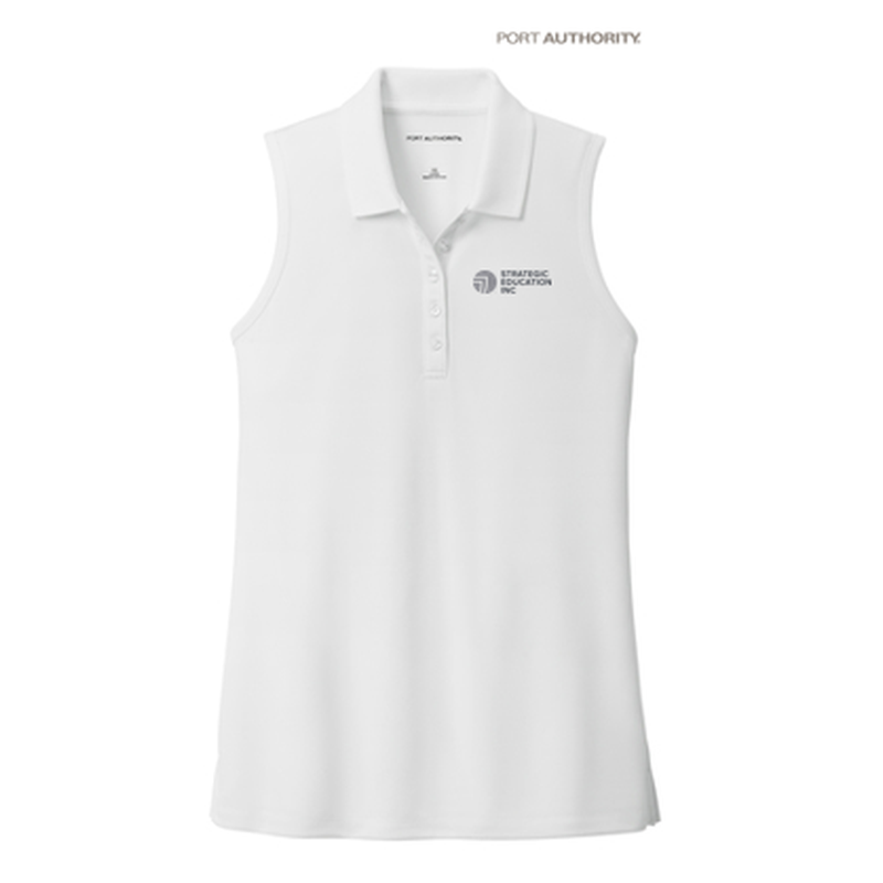 NEW - Port Authority® Ladies Dry Zone® UV Micro-Mesh Sleeveless Polo - White