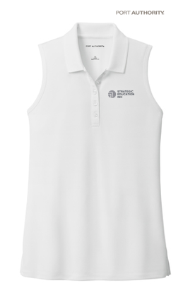 NEW - Port Authority® Ladies Dry Zone® UV Micro-Mesh Sleeveless Polo - White