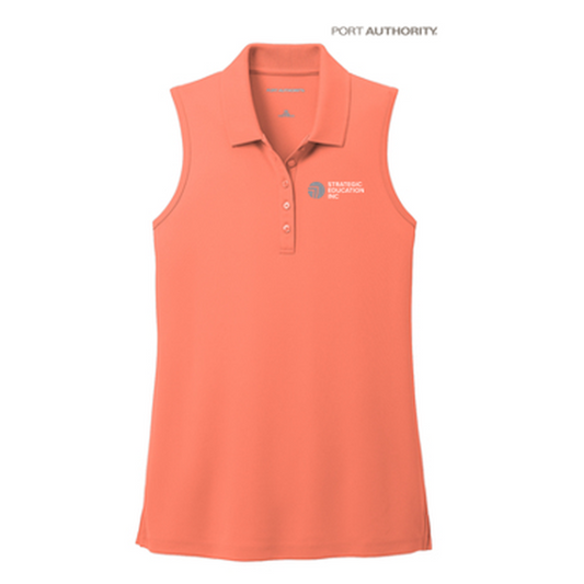 NEW - Port Authority® Ladies Dry Zone® UV Micro-Mesh Sleeveless Polo - Coral Splash