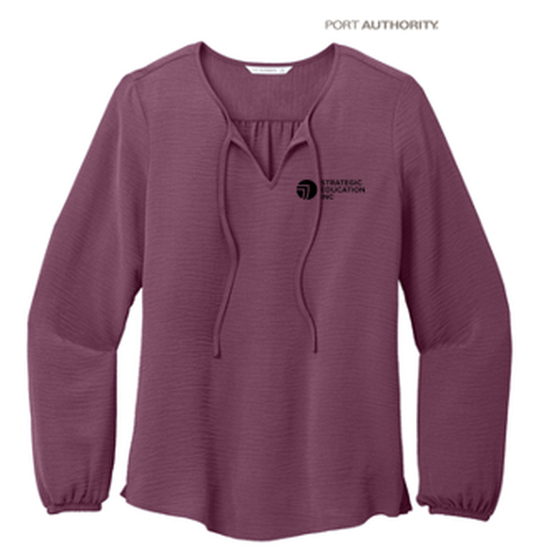 NEW - Port Authority® Ladies Textured Crepe Blouse - Purple Mist