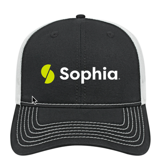 SOPHIA Cap America Trucker Mesh Back Cap - BLACK/WHITE