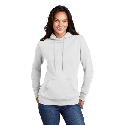 NEW SEI-Port & Company ® Ladies Core Fleece Pullover Hooded Sweatshirt-White