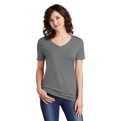 NEW SEI-JERZEES ® Ladies Snow Heather Jersey V-Neck T-Shirt-Charcoal