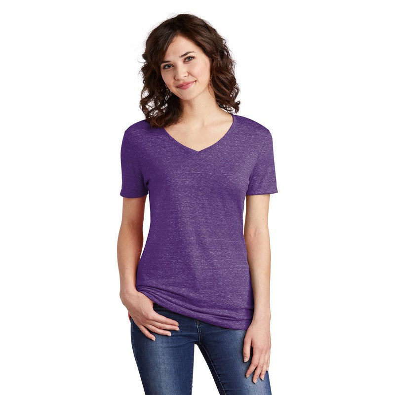 NEW SEI-JERZEES ® Ladies Snow Heather Jersey V-Neck T-Shirt-Purple