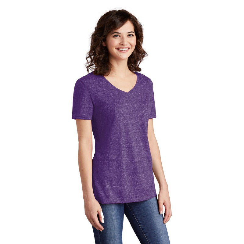 NEW SEI-JERZEES ® Ladies Snow Heather Jersey V-Neck T-Shirt-Purple