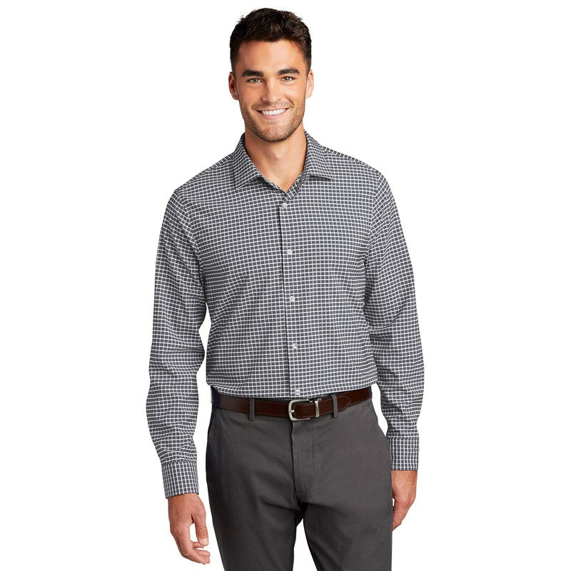 NEW SEI-Port Authority ® City Stretch Shirt-Graphite/ White