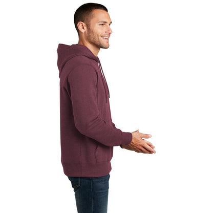 NEW SEI-District® Perfect Weight® Fleece Hoodie-Heathered Loganberry