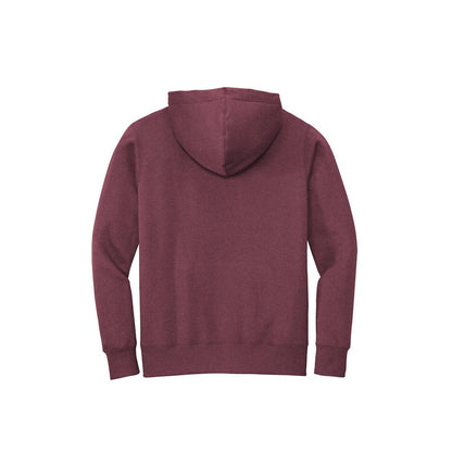 NEW SEI-District® Perfect Weight® Fleece Hoodie-Heathered Loganberry