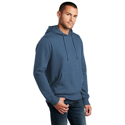 NEW SEI-District® Perfect Weight® Fleece Hoodie-Heathered Poseidon Blue