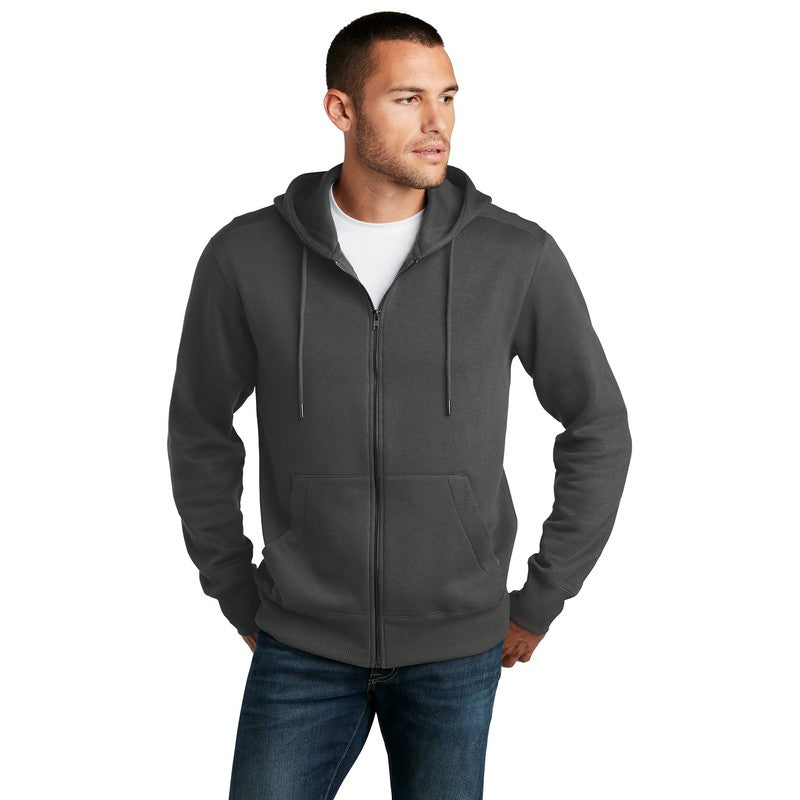 NEW SEI-District® Perfect Weight® Fleece Full-Zip Hoodie-Charcoal