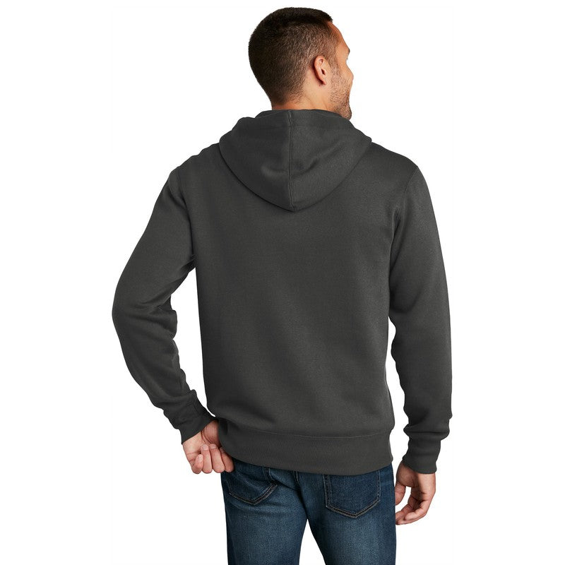 NEW SEI-District® Perfect Weight® Fleece Full-Zip Hoodie-Charcoal