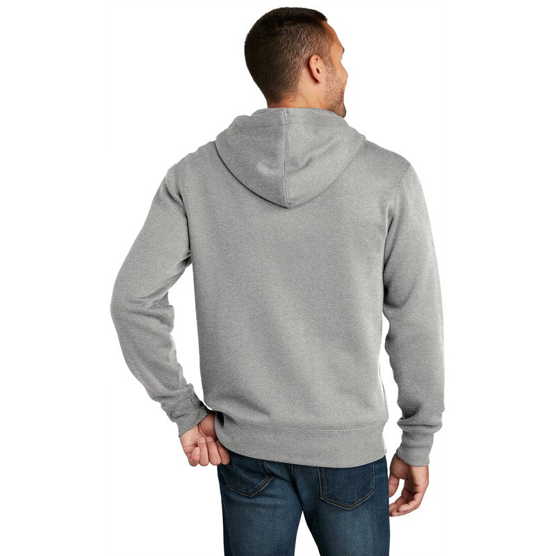 NEW SEI-District® Perfect Weight® Fleece Full-Zip Hoodie-Heathered Steel