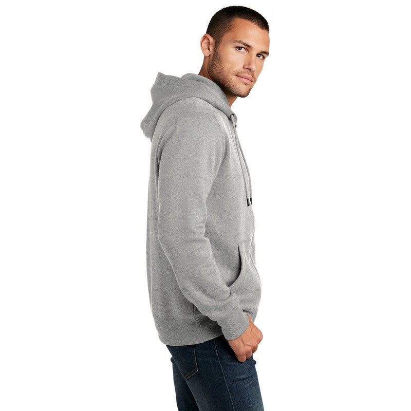 NEW SEI-District® Perfect Weight® Fleece Full-Zip Hoodie-Heathered Steel