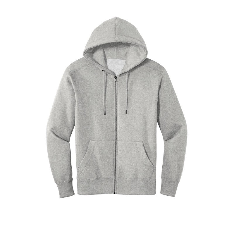 NEW SEI-District® Perfect Weight® Fleece Full-Zip Hoodie-Heathered Steel