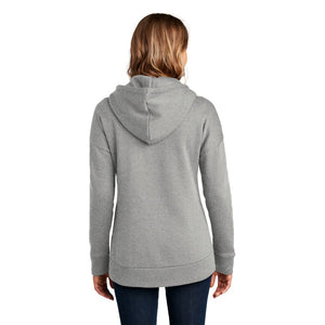 NEW SEI-District® Women’s Perfect Weight® Fleece Drop Shoulder Full-Zip Hoodie-Heathered Steel