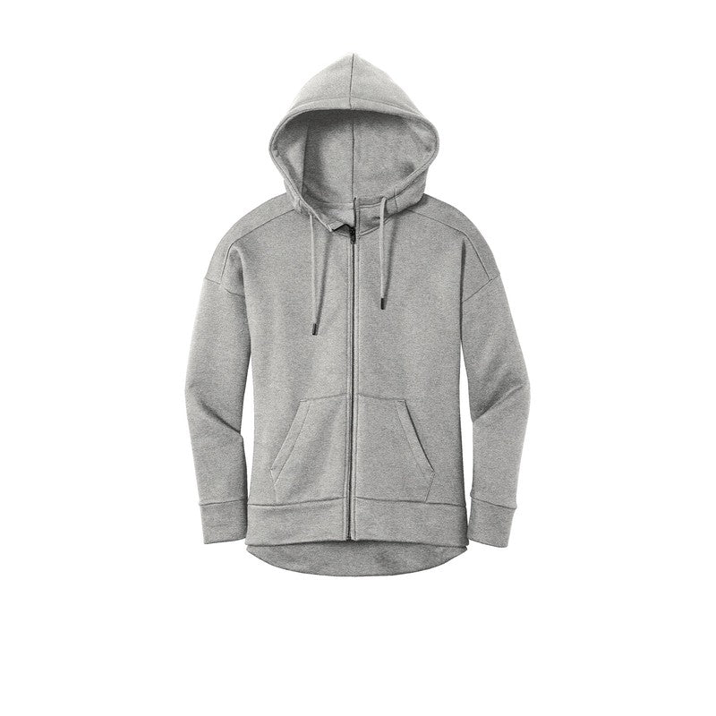 NEW SEI-District® Women’s Perfect Weight® Fleece Drop Shoulder Full-Zip Hoodie-Heathered Steel