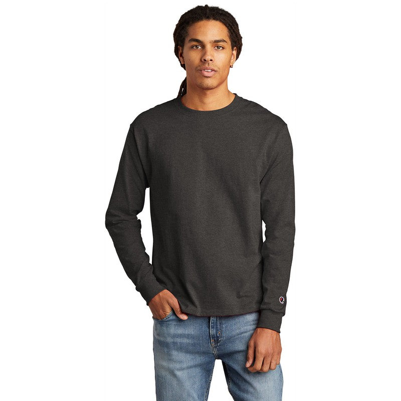 NEW SEI-Champion ® Heritage 5.2-Oz. Jersey Long Sleeve Tee-Charcoal