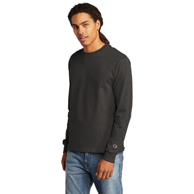 NEW SEI-Champion ® Heritage 5.2-Oz. Jersey Long Sleeve Tee-Charcoal