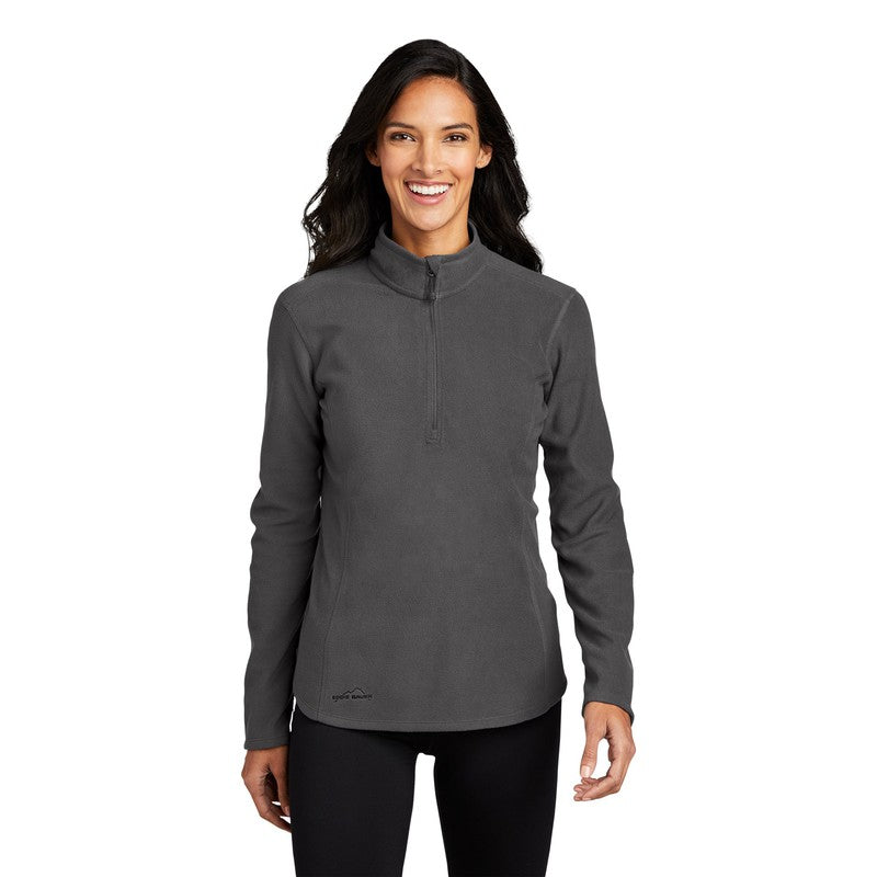 NEW SEI Eddie Bauer® Ladies 1/2-Zip Microfleece Jacket-Grey Steel