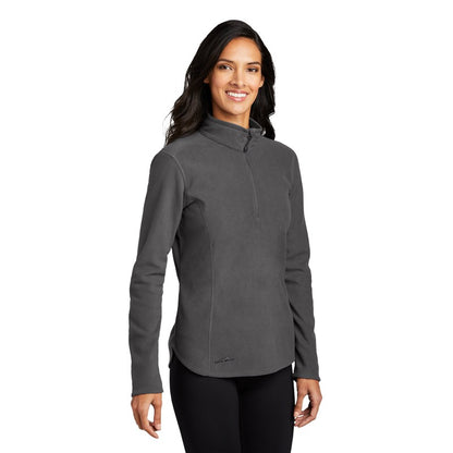 NEW SEI Eddie Bauer® Ladies 1/2-Zip Microfleece Jacket-Grey Steel