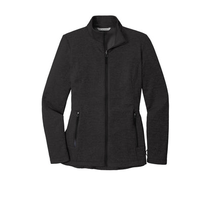 NEW SEI Ladies Collective Striated Fleece Jacket-Deep Black Heather