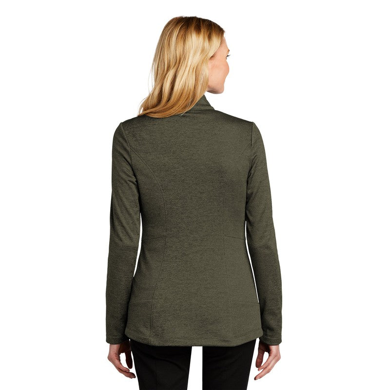 NEW SEI Ladies Collective Striated Fleece Jacket-Deep Olive Heather