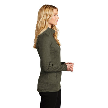 NEW SEI Ladies Collective Striated Fleece Jacket-Deep Olive Heather