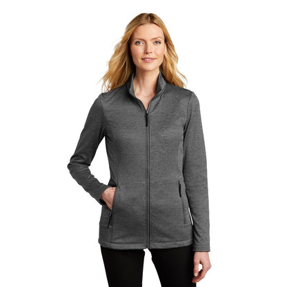 NEW SEI Ladies Collective Striated Fleece Jacket-Sterling Grey Heather