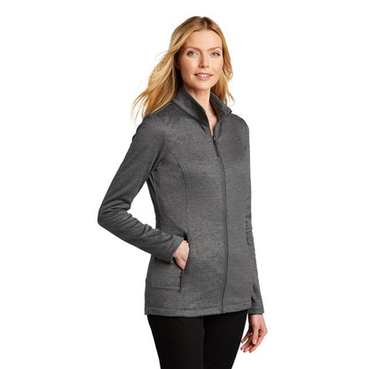 NEW SEI Ladies Collective Striated Fleece Jacket-Sterling Grey Heather