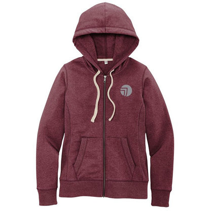 SEI District® Women's Re-Fleece™ Full-Zip Hoodie - Maroon Heather