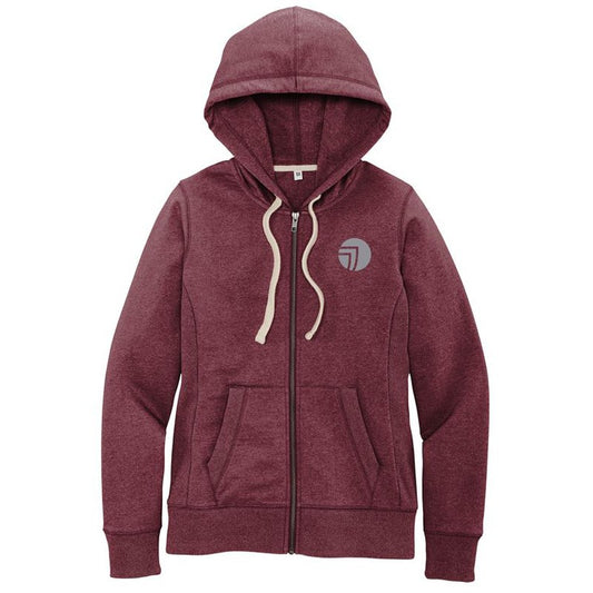 SEI District® Women's Re-Fleece™ Full-Zip Hoodie - Maroon Heather