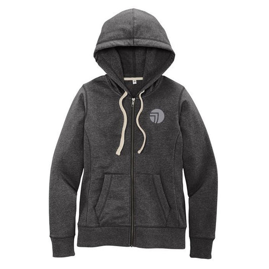 SEI District® Women's Re-Fleece™ Full-Zip Hoodie - Charcoal Heather