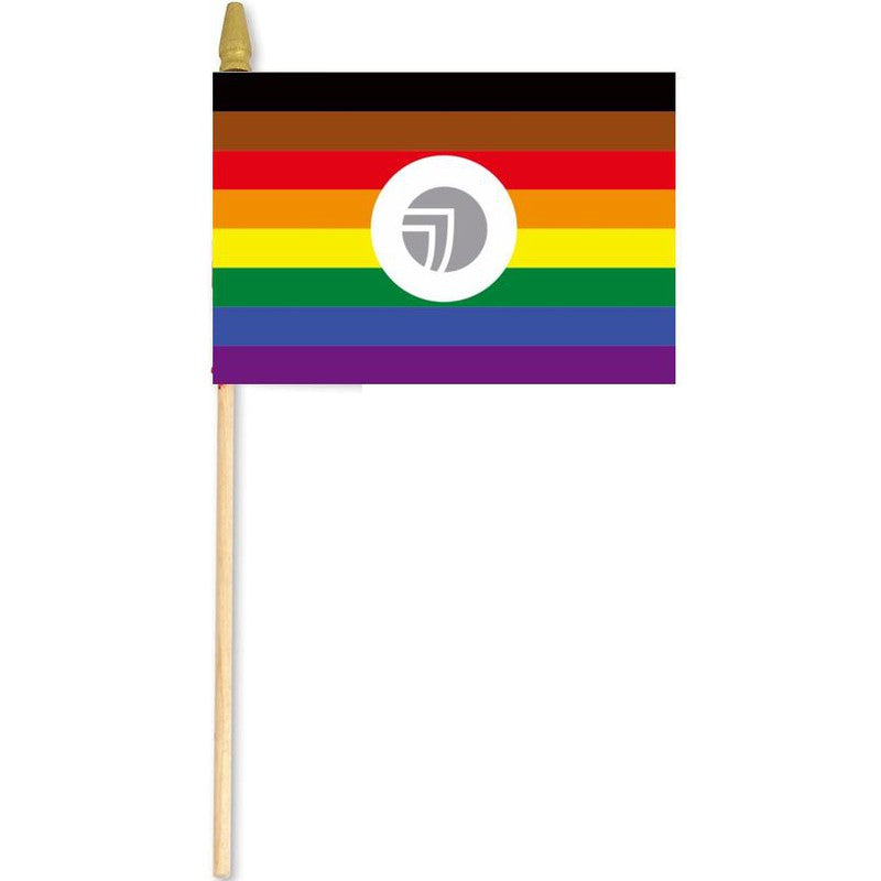 SEI LGBTQ+ Pride Flag 12" X 18"  WITH 24" STICK