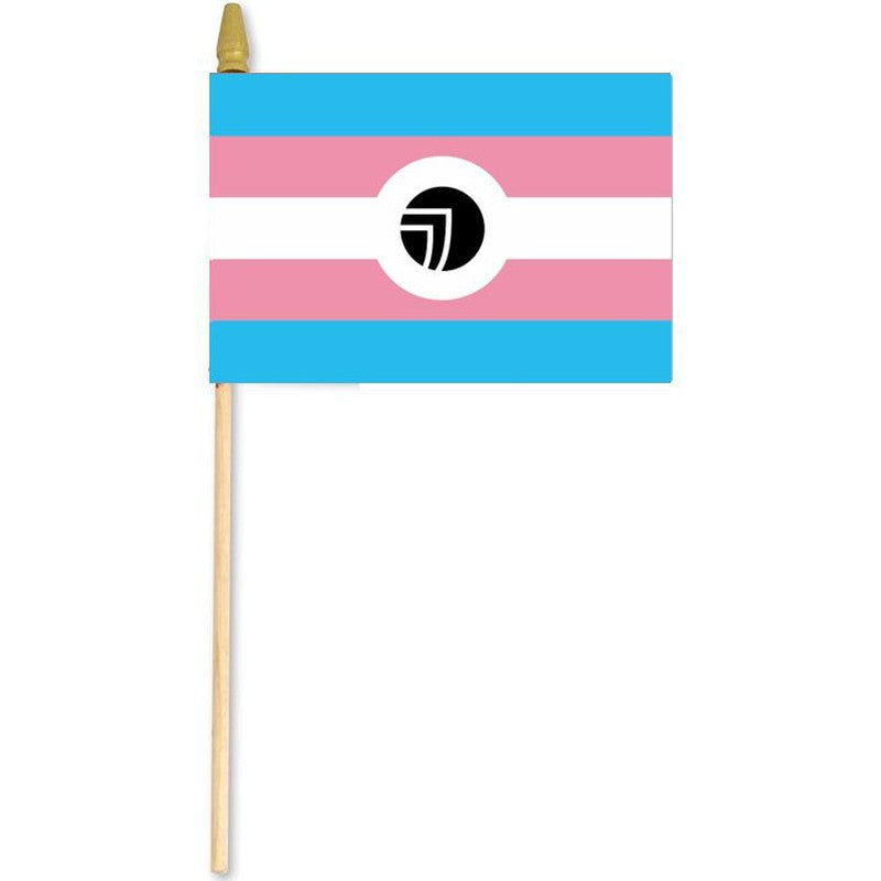 SEI Transgender Pride Flag  12" X 18"  WITH 24" STICK